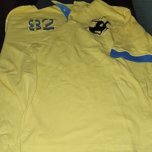 Beverly Hills Polo Club Yellow and Blue Men's Shirt